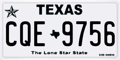 TX license plate CQE9756