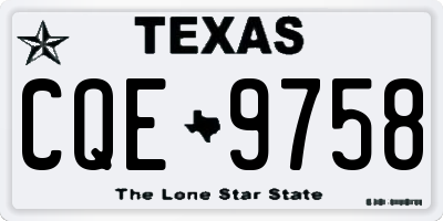 TX license plate CQE9758