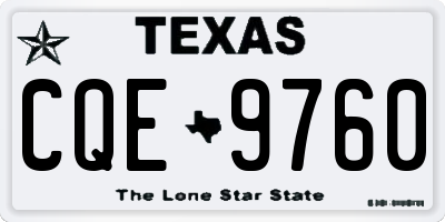 TX license plate CQE9760