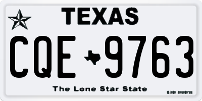 TX license plate CQE9763