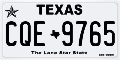 TX license plate CQE9765