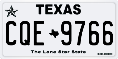TX license plate CQE9766