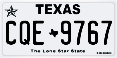 TX license plate CQE9767