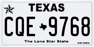 TX license plate CQE9768