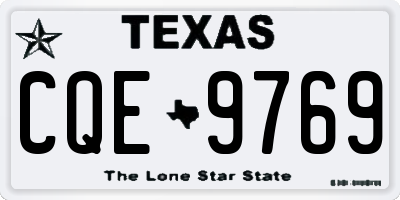 TX license plate CQE9769