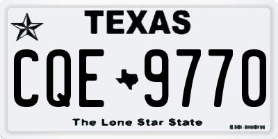 TX license plate CQE9770
