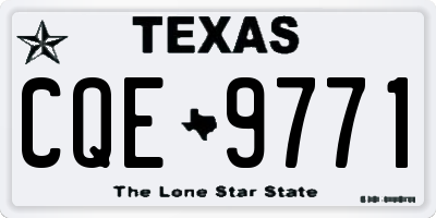 TX license plate CQE9771