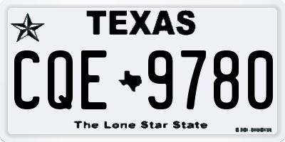 TX license plate CQE9780