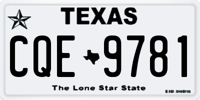 TX license plate CQE9781