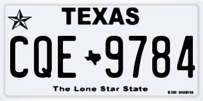 TX license plate CQE9784