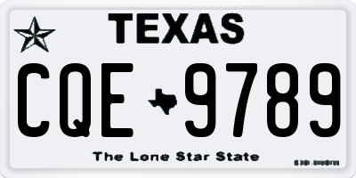 TX license plate CQE9789