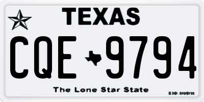 TX license plate CQE9794