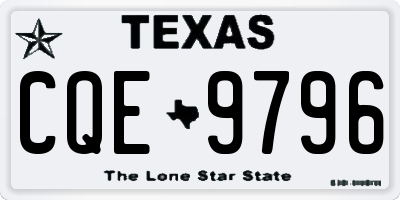 TX license plate CQE9796