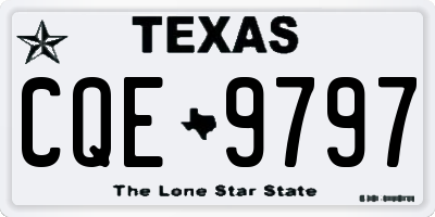TX license plate CQE9797