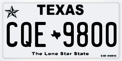 TX license plate CQE9800