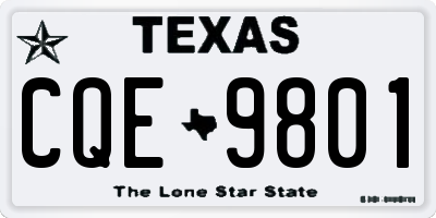 TX license plate CQE9801