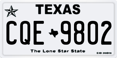 TX license plate CQE9802
