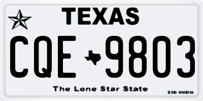 TX license plate CQE9803