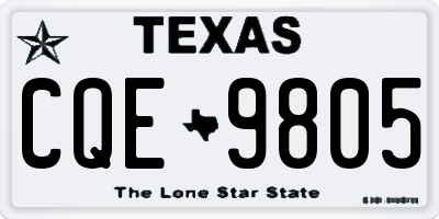 TX license plate CQE9805