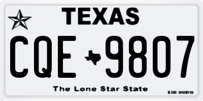 TX license plate CQE9807