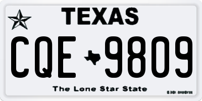 TX license plate CQE9809