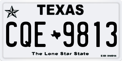 TX license plate CQE9813