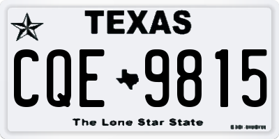 TX license plate CQE9815
