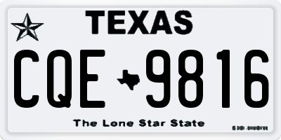 TX license plate CQE9816