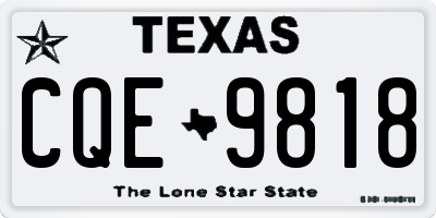 TX license plate CQE9818