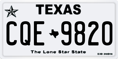 TX license plate CQE9820