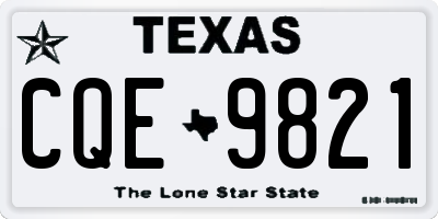 TX license plate CQE9821