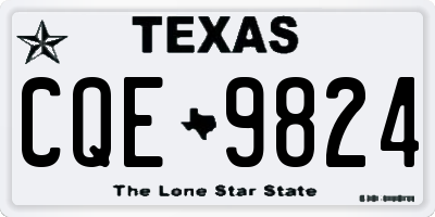 TX license plate CQE9824