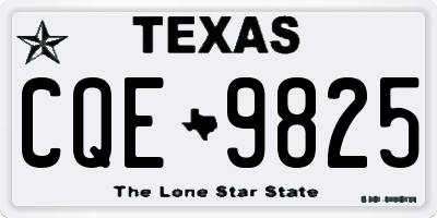 TX license plate CQE9825