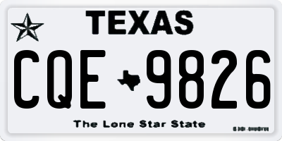 TX license plate CQE9826