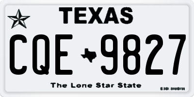 TX license plate CQE9827