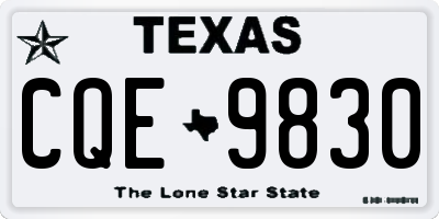 TX license plate CQE9830