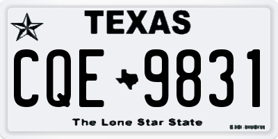 TX license plate CQE9831