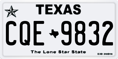 TX license plate CQE9832
