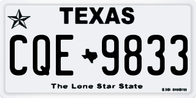 TX license plate CQE9833