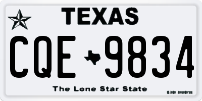 TX license plate CQE9834
