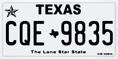 TX license plate CQE9835