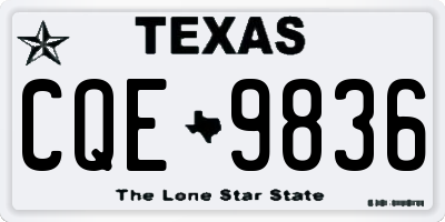 TX license plate CQE9836