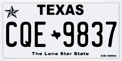 TX license plate CQE9837