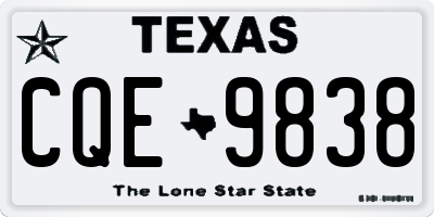 TX license plate CQE9838