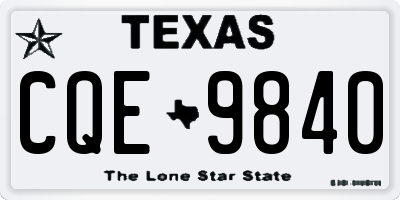 TX license plate CQE9840