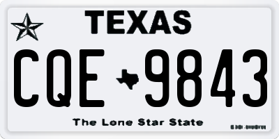 TX license plate CQE9843