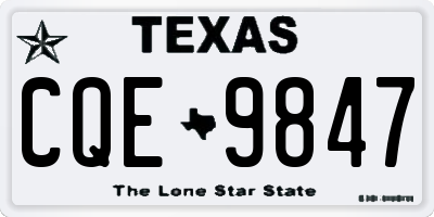 TX license plate CQE9847