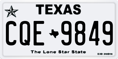 TX license plate CQE9849