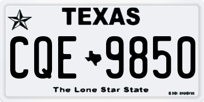 TX license plate CQE9850