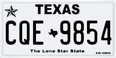 TX license plate CQE9854